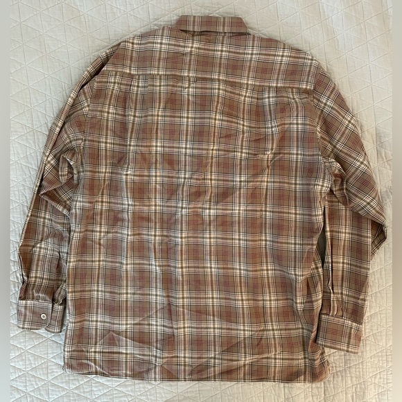 Ermenegildo Zegna Button Under Collar Soft Twill Check Print Shirt Size L $495 - Picture 4 of 5